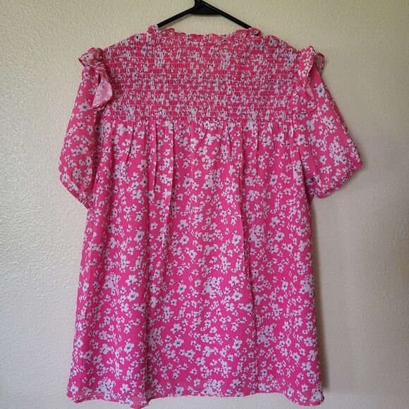 Women’s Lightweight Short Sleeve Blouse – NWOT – Size Small – Pink Floral - Picture 4 of 7
